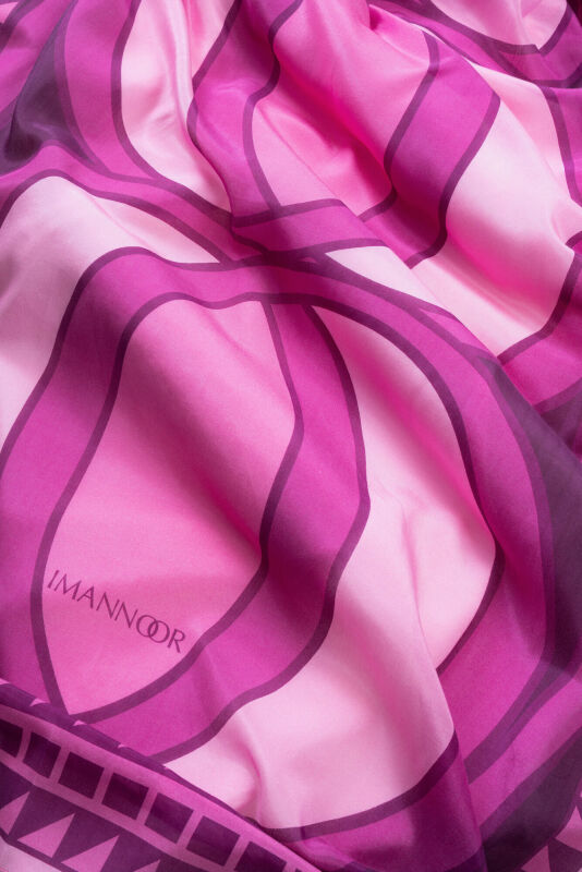 Giant Bambunoor Purple Cotton Silk Shawl - 4