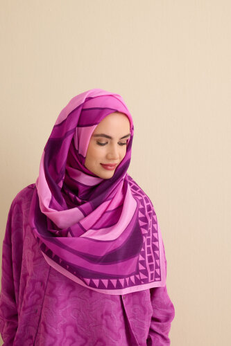 Giant Bambunoor Purple Cotton Silk Shawl - 3