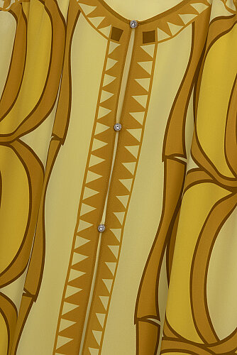 Giant Bambunoor Saffron Crepe Silk Abaya - 2