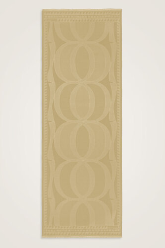 Giant Bambunoor Straw Yellow Jacquard Silk Shawl 