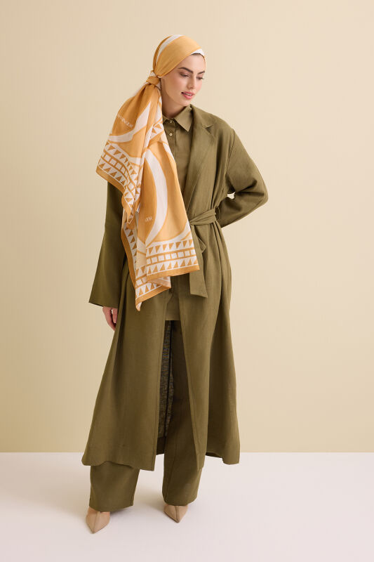 Giant Bambunoor Yellow Cotton Silk Shawl - 3