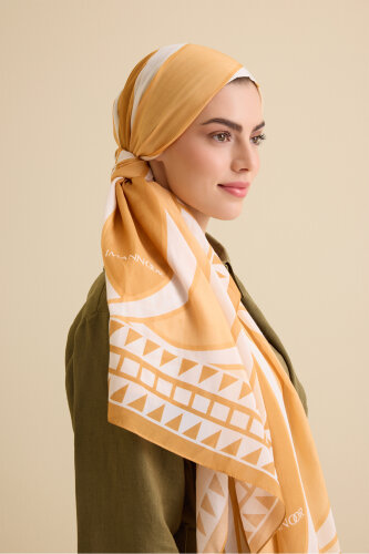 Giant Bambunoor Yellow Cotton Silk Shawl - Imannoor (1)