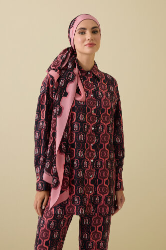 Girdap İpek Bordo Pijama Şalı 70x210 - Imannoor (3)