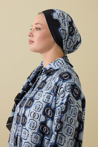 Girdap İpek Mavi Pijama Şalı 70x210 - Imannoor (1)