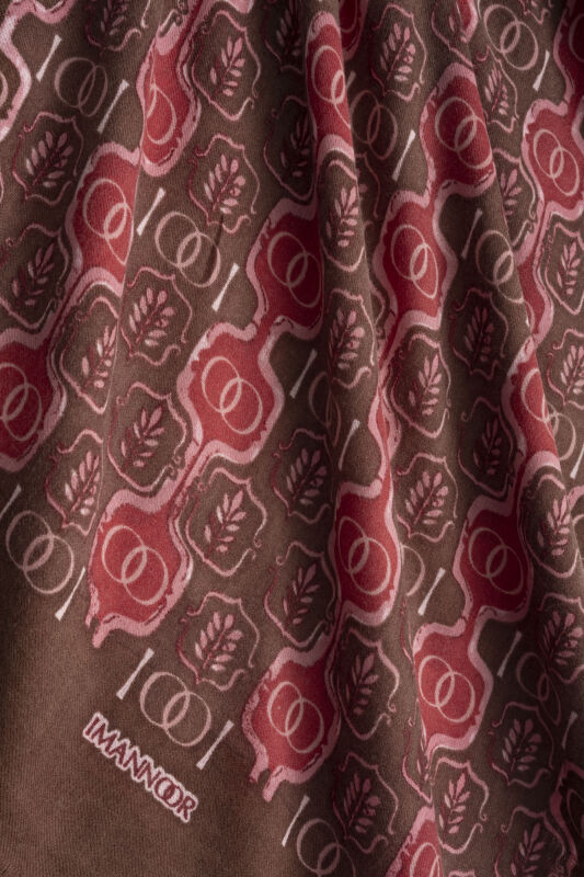 Girdap Kahve-Bordo Yün Şal 70x200 - 2