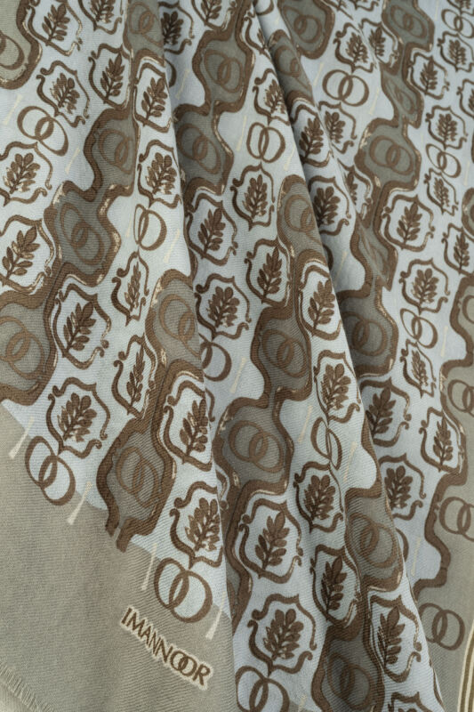 Girdap Küf Yeşili-Açık Mavi Yün Şal 70x200 - 2