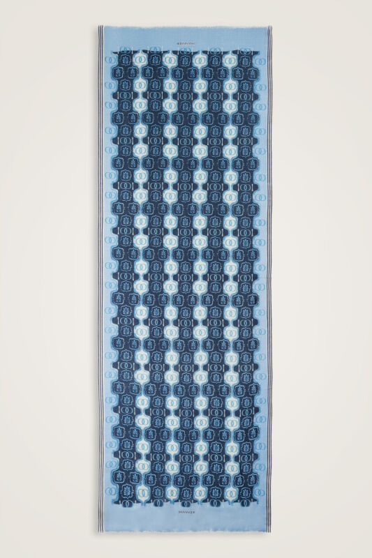 Girdap Lacivert Yün Şal 70x200 - 1