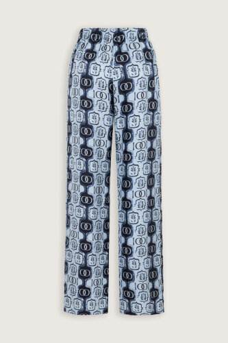 Girdap Mavi Tivil İpek Pantolon Pijama - 5