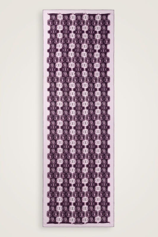  Girdap Mürdüm Krep İpek Şal 70x210 - 2