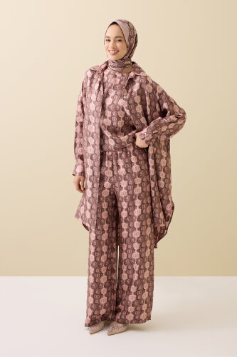 Girdap Pudra Tivil İpek Pantolon Pijama - Imannoor (1)