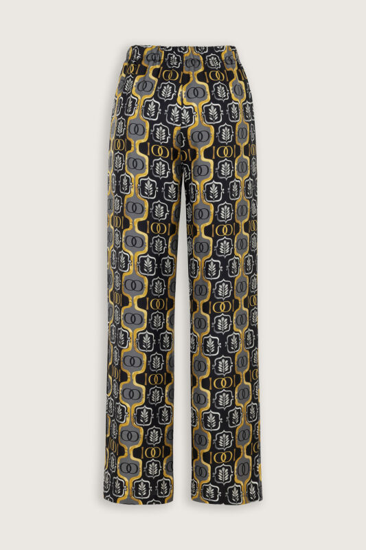 Girdap Siyah-Altın Tivil İpek Pantolon Pijama - 4