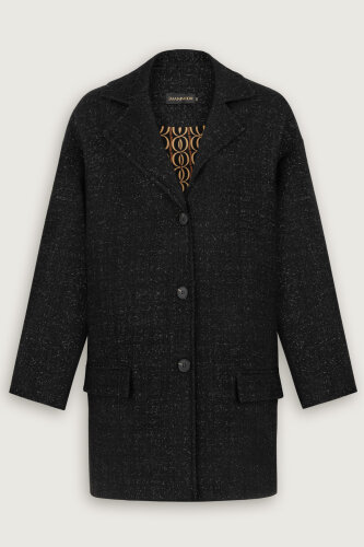 Glittery Black Long Jacket - 2