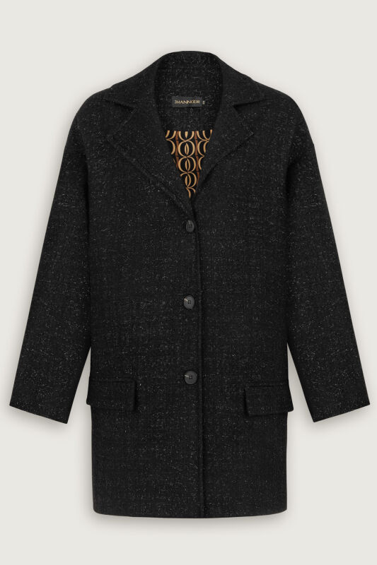 Glittery Black Long Jacket - 2