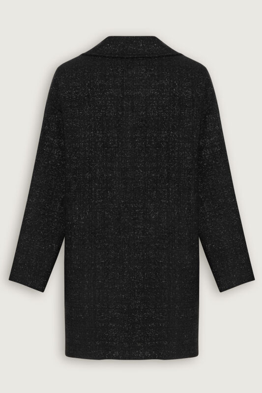 Glittery Black Long Jacket - 4