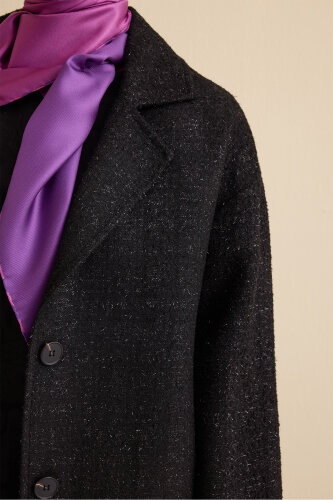 Glittery Black Long Jacket - 7