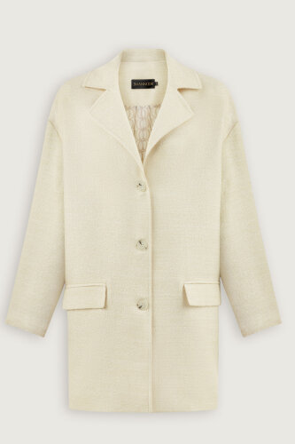 Glittery Ecru Long Jacket - Imannoor (1)