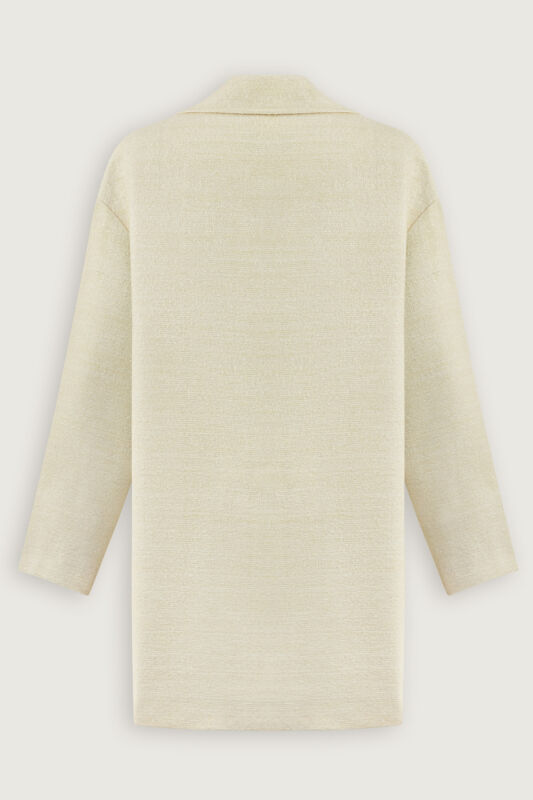 Glittery Ecru Long Jacket - 4