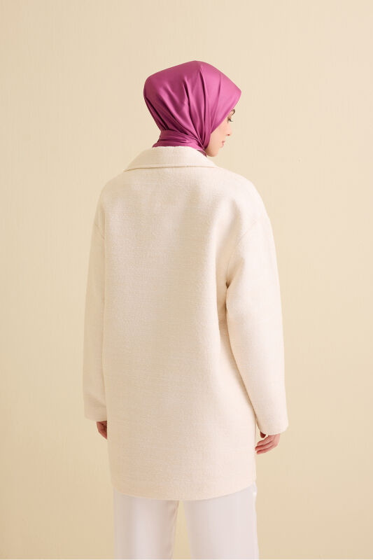 Glittery Ecru Long Jacket - 7