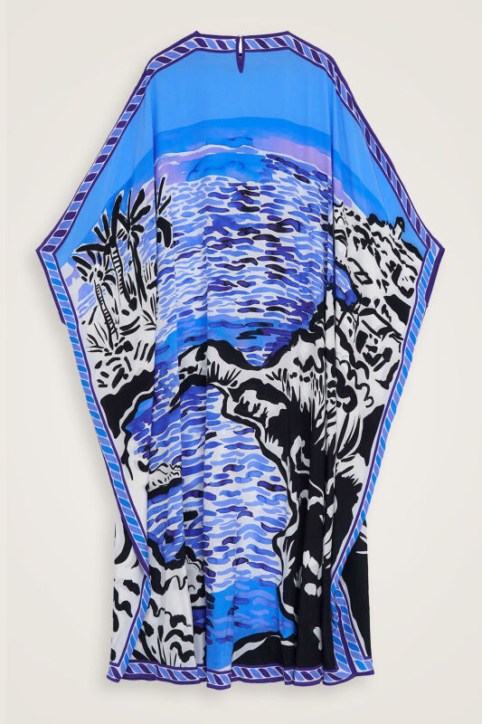 Göl Kenarı Mor İpek Kaftan - 4