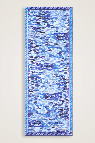 Göl Kenarı Mor Krep İpek Kaftan Şal 70x210 - 2