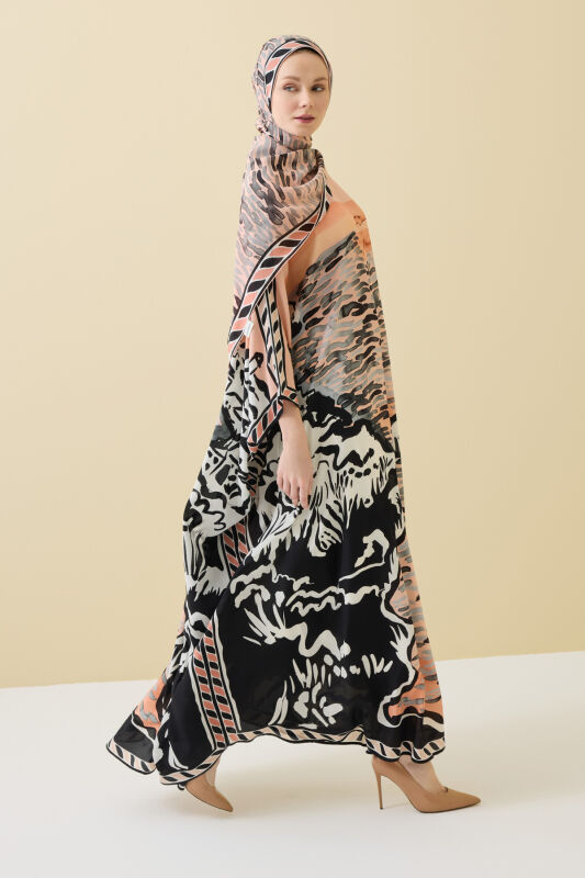 Göl Kenarı Somon İpek Kaftan - 6