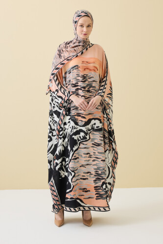 Göl Kenarı Somon İpek Kaftan 