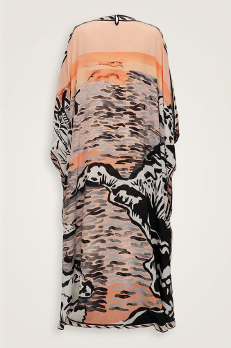 Göl Kenarı Somon İpek Kaftan - 4