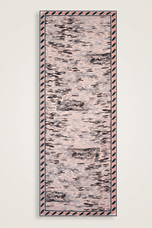 Göl Kenarı Somon Krep İpek Kaftan Şal 70x210 - 2