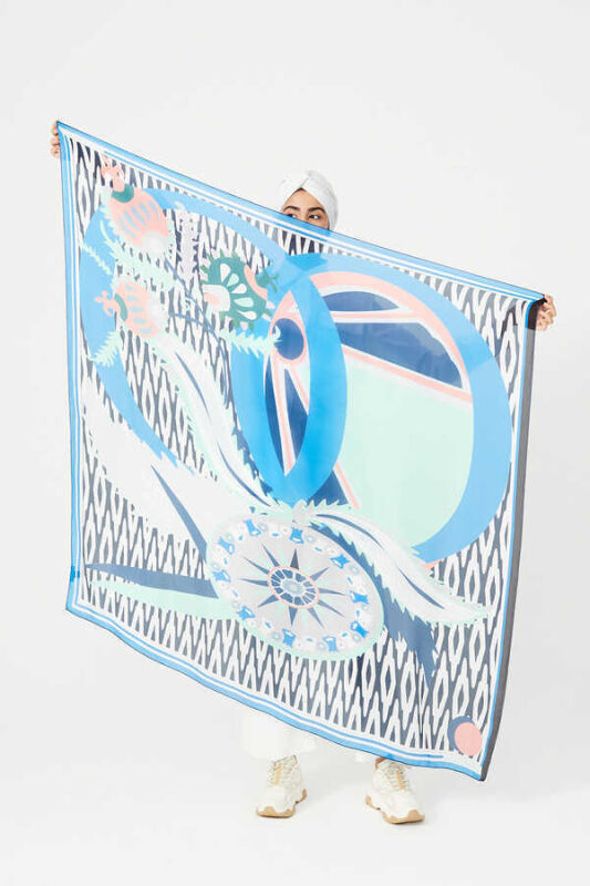 Golden OO Scarf Blue - 2