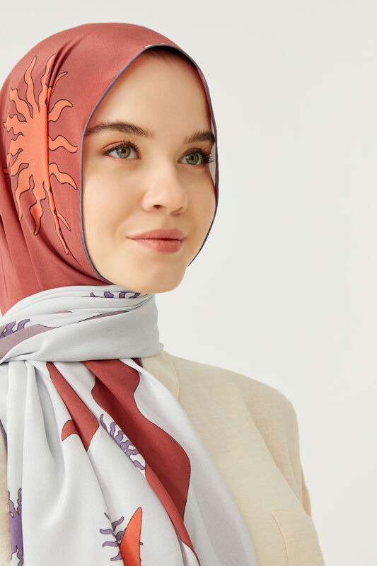 Gölge Mürdüm İpek Şal 80x200 - 6