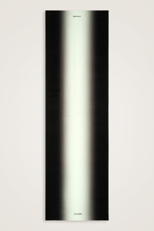 Gradient Black-White Crepe Silk Shawl - 2