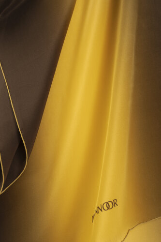 Gradient Brown-Copper Crepe Silk Shawl - 4