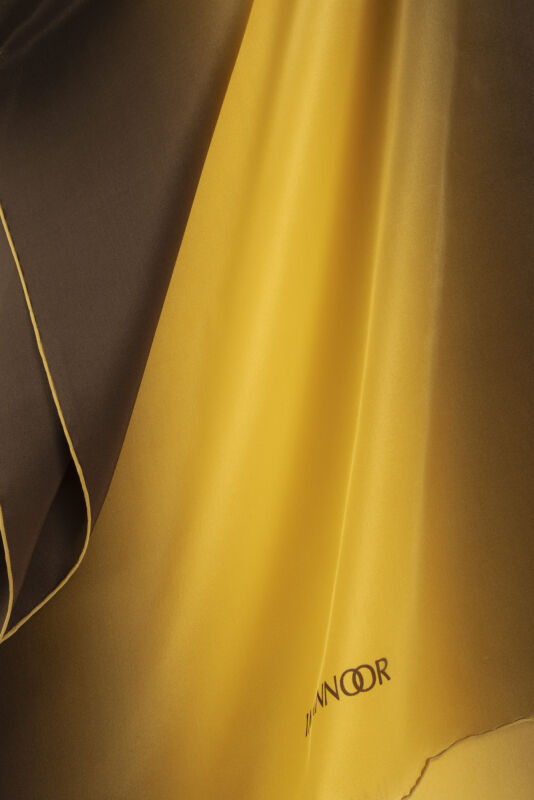 Gradient Brown-Copper Crepe Silk Shawl - 4