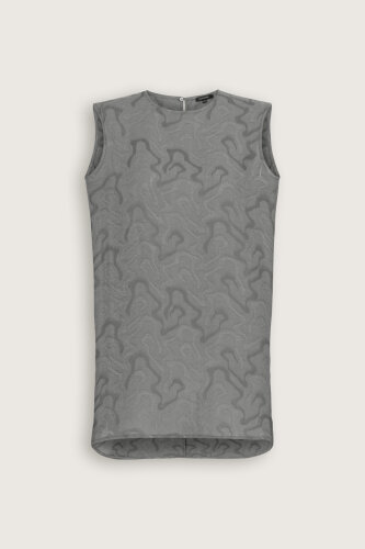 Gray Linen Jacquard Undershirt - 2