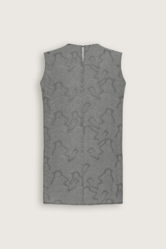 Gray Linen Jacquard Undershirt - 3