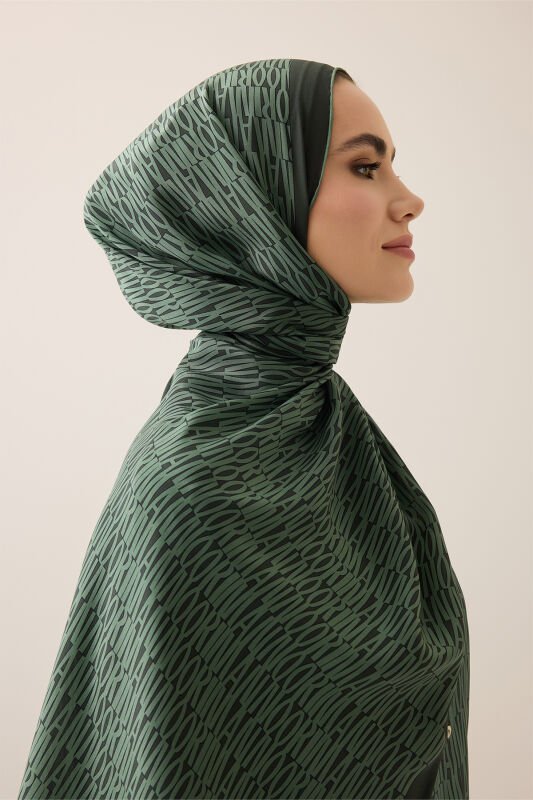 Green Crepe Silk Shirt Shawl - 1