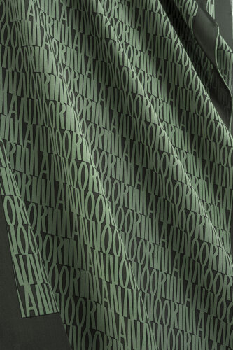 Green Crepe Silk Shirt Shawl - 4