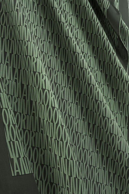 Green Crepe Silk Shirt Shawl - 4