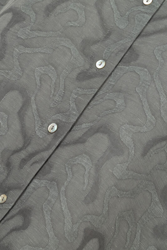 Gri Keten Jakar Gömlek - 6