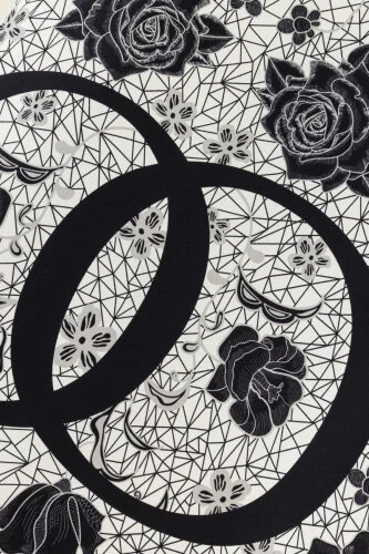 Gül Dantel Beyaz İpek Triko Uzun Hırka - 6