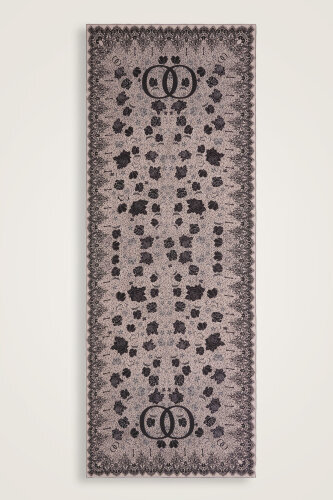 Gül Dantel Pudra Krep İpek Elbise Şalı - Imannoor (2)