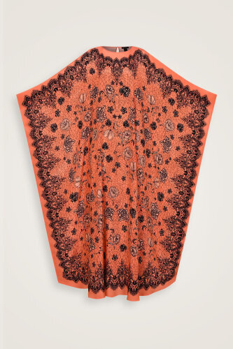 Gül Dantel Somon Krep İpek Kaftan - Imannoor (2)