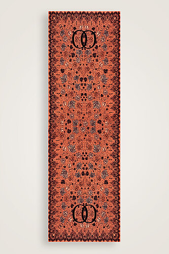 Gül Dantel Somon Krep İpek Kaftan Şal 70x210 - Imannoor (2)