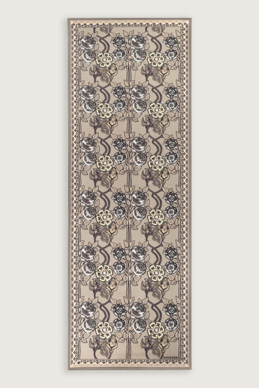 Gül Sarmaşık Vizon Floş Viskon Şal 70x210 - 2