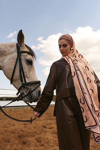 Gülsarı Açık Bej Krep İpek Şal 70x210 - Imannoor (2)