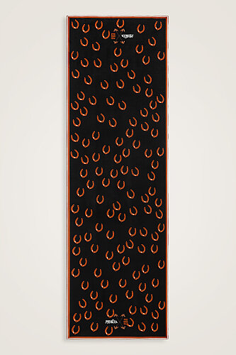 Gulsari Black-Copper Crepe Silk Scarf - 2