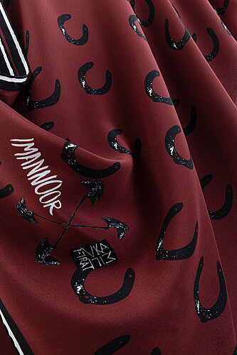 Gulsari Burgundy Crepe Silk Scarf - 3