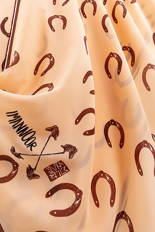 Gulsari Light Beige Crepe Silk Scarf - 2