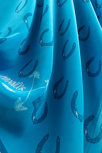 Gulsari Turquoise Crepe Silk Scarf - 2