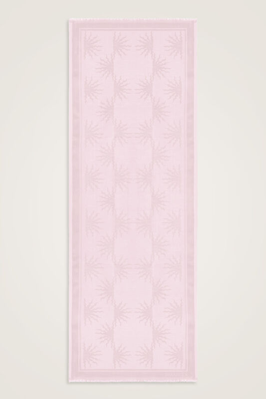 Güneş Doğarken Açık Pembe Pamuk İpek Şal 80x200 - 1